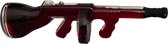 JMP Collections® | Glazen beeld | Tommy-Gun | AK-47 | Machinegeweer | Wijnfles | Wijn | Sierstuk | Glaswerk | Whiskey karaf | 0,85L | Rood |