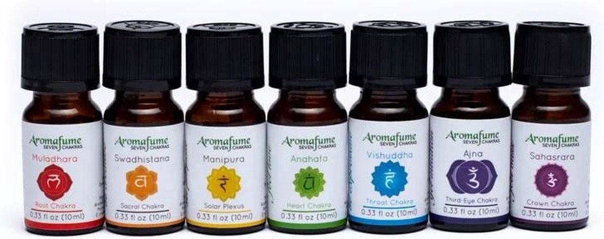 Aromafume - chakra essentiële olie - chakra - etherische olie - mix set van 7 stuks