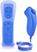 A&K Motion Plus Controller + Nunchuk Controller | Geschikt Voor Nintendo Wii + Wii U | Lichtblauw