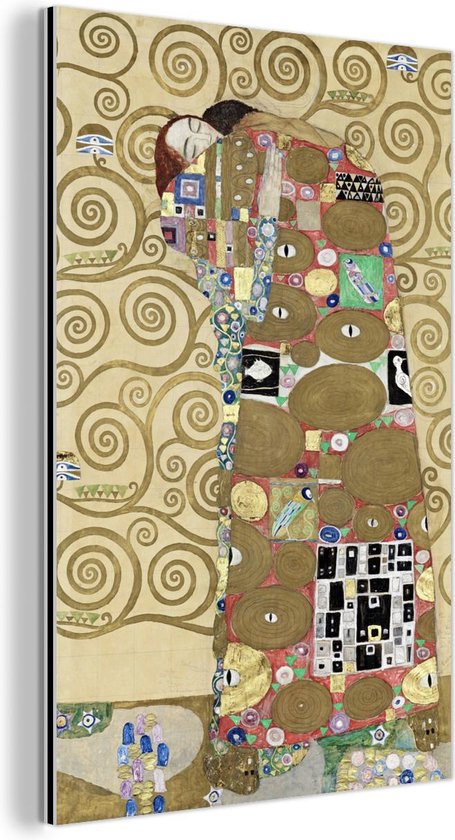 Foto: Wanddecoratie metaal aluminium schilderij industrieel el abrazo gustav klimt 20x30 cm dibond foto op aluminium industri le muurdecoratie voor de woonkamer slaapkamer