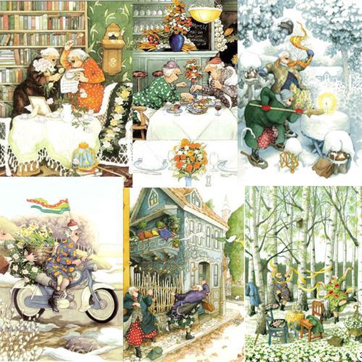 Inge Löök Postkaart set van 6 kaarten (Set 6 kaart 31-36)