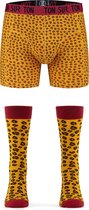Ton Sur Ton - Grappige Sokken Heren - Grappige Boxershort Heren - Grappig Cadeau Voor Man - Geschenkset Heren - Vrolijke Sokken -Roar - Matchende sokken en onderbroeken! - M/40-43