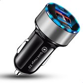 ChargeMore Dubbele USB Autolader Zilver – 3.0 laadvermogen – USB A & USB C – Snellader – Car Fast Charger – Sigaretten Aansteker Lader