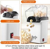 Popcornmachine | Popcornmaker | Popcornautomaat | Wit | Hetelucht | 10x10x26 Cm | 1200 Watt