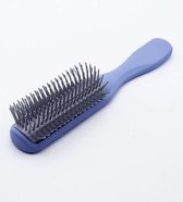 Borstel - Voor Alle Haartypes - Harde Basis - Blauw - Hoge kwaliteit antistatische negen rijen rib kam massage kam dame soft touch haarborstel kam