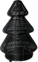 Waxinelichthouder kerstboom draad - Mat zwart - 15x15x21cm - Colmore