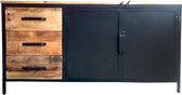 Dressoir Tess 150x42x78 cm met 3 laden en 2 deuren mangohout