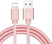 Apple Lightning naar USB Data- en Laadkabel - 2.4A Snellader Kabel - Fast en Quick Charge Oplaadkabel - Lightning Naar USB-A - Oplaadsnoer Telefoon - Laptop - Ipad - Iphone – Roze