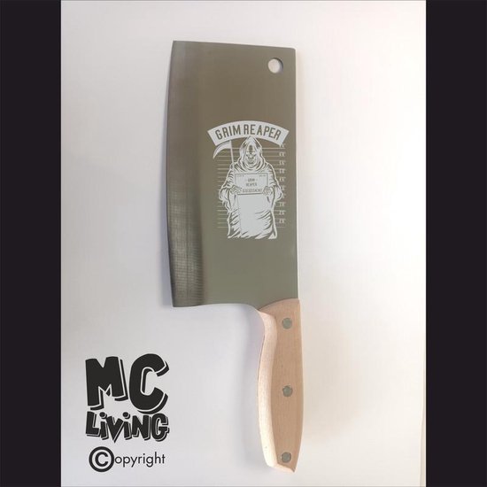 Couperet Avec Gravure - Acier Inoxydable - Grim Reaper