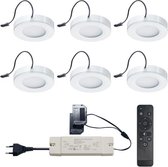 Ledisons LED Inbouwspots met Afstandsbediening - Adria Wit Set met 2 spotjes met Driver - Dimbaar Niet verstelbaar IP54 3W 2700K Warm wit licht 240V 120 Stralingshoek >95 CRI Trapl