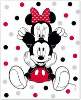 fleecedeken Mickey & Minnie junior 100 x 140 cm wit