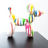 Balloon Dog Wit PopArt Drip - Decoratie - Ballon Hondje - 24cm