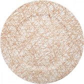 Presentatie bord zwart/goud - Ronde onderzet borden wit - goud met motief - 33 cm - 2 stuks