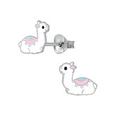 Joy|S - Zilveren  Alpaca oorbellen - 9 x 8 mm - lama