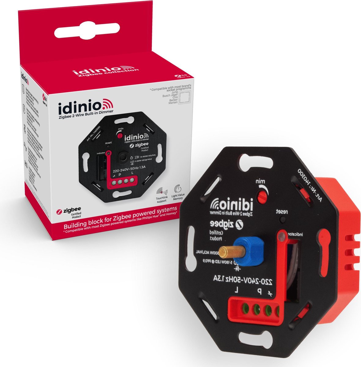 IDINIO Smart LED dimmer - Zigbee - Tot 300W - Geschikt voor Philips Hue &  Homey | bol