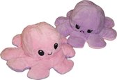 Omkeerbare Knuffel Octopus 'Roze en Lila' (92221)