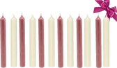 Luxe Dinerkaarsen 12 Stuks - Donker Roze & Champagne Kaarsen set - Kaarsen 19,5cm - Giftset - Paraffine Kaarsen - Cadeau - Cadeau voor vrouw - Dinerkaars