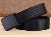 Riem - Canvas stof - Met gesp - Hoge kwaliteit - 130cm - Unisex - Zwart
