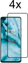 OnePlus nord Screenprotector - Beschermglas OnePlus nord 2 screen protector glas - Screenprotector oneplus nord - Full cover - 4 stuks