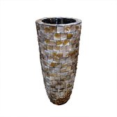 Flowerpot taupe pearl structure H90 D36