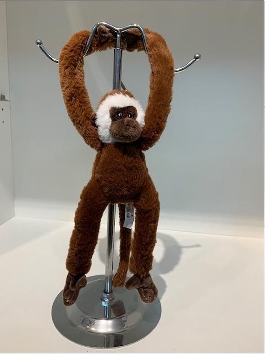 Hang Aap 32 cm (van kop tot teen) - Bruin Witte Kop