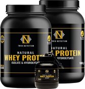 Twin Nutrition® - TWINPACK (2 kg) whey vanille & aardbei  + gratis Scoop to Go - supplementen - whey protein - eiwitpoeder - sportvoeding