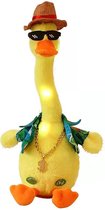 Dansende muzikale eend - eend babyspeelgoed - dansende zingen Hawaii eend pluche speelgoed -met 60 liedjes en verlichting en opname zachte  | gevulde dieren pluche speelgoed | verjaardagscade