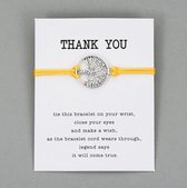 Giftcard met armband thank you - Geel
