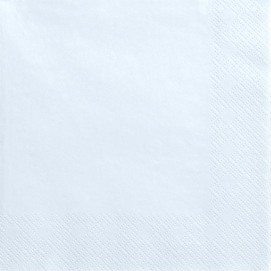 20x Papieren tafel servetten lichtblauw 33 x 33 cm - Lichtblauwe wegwerp servetten diner/lunch