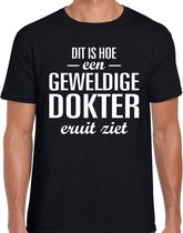 Dit is hoe een geweldige dokter eruit ziet cadeau t-shirt zwart - heren - beroepen / cadeau shirt L