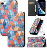 Luxe PU Lederen Wallet Case + PMMA screenprotector voor iPhone 7 /8 / SE 2020 / SE 2022 _ Mandala