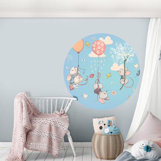 Tizato - Wall Circle Souris - Sticker Mural Cercle Muursticker Autocollant - Ø 91 cm