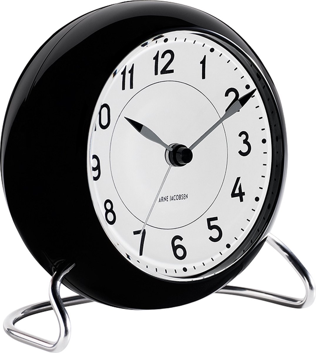 Arne Jacobsen Station Table Clock Wekker Zwart - Ø 11 cm 43672