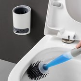 Toiletborstel - Met Houder - Hervulbaar - Wit - Vrijstaand - Aan Muur Gemonteerd