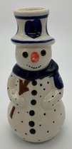 Bunzlau keramiek sneeuwpop kandelaar hart, Kerst, X-mas