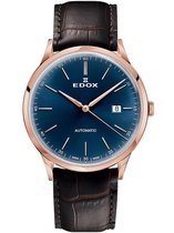 Edox Les Vauberts 80106 37RC BUIR Horloge - Leer - Bruin - Ø 41 mm