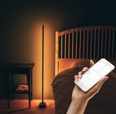 Smart Vloerlamp Zwart - Full Color - Dimbaar & Bedienbaar met App - 138cm