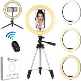 Shutterlight Ringlamp - Ø 26 cm - 90 LED - Witlichten Dimbaar - 136 cm