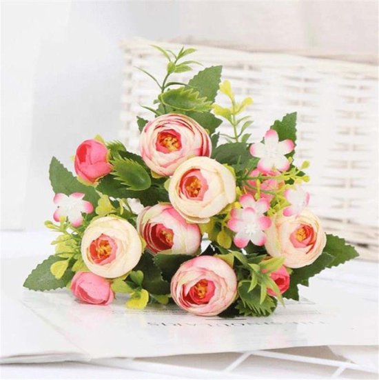 Kunstbloemen- 3 kleine boeketten- bloemen- kunstbloemen voor binnen-  kunstplant-... | bol.com