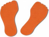 eSAM® Vloermarkeringen in Voetvorm - Lengte 19 CM - set van 2 voeten - Oranje