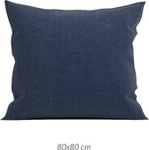 2x Warme Flanel Kussenslopen Vintage Navy Blauw | 80x80 | Luxe En Hoogwaardig | Heerlijk Zacht | 170 gr/m2 | Beschikbaar In Verschillende Kleuren