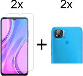 Beschermglas Xiaomi Redmi 9C Screenprotector 2 stuks - Xiaomi Redmi 9C Screen Protector Camera - 2 stuks