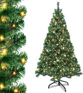 Kerstboom met verlichting 210 cm - inclusief kerstverlichting - kunststof