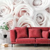 Zelfklevend fotobehang -  Rozen van Satijn in roze wit  , Premium Print