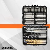 LORIOTH® Borenset - Metaal - Houtbewerking - Papier - Keramiek - Beton - 95 Delig - In stevige opslag koffer - Duurzaam - Zwart