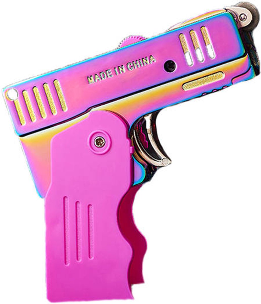 Vervormende Pistool Aansteker - Butaangas - Hervulbaar - Olie/Roze