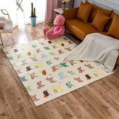 Speelmat Dieren Cijfers & Letters  - Dubbelzijdig & Opvouwbaar - 180 x 200 cm -  1 cm dik foam -  Speelkleed