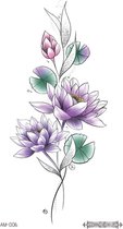 Temporary tattoo | tijdelijke tattoo | fake tattoo | lotus bloem | 160 x 90 mm