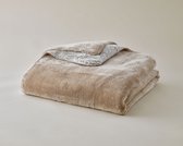 Plaids Cocooning - fleece deken - plaid - Cosy Bicolore Beige- Beige - Superzachte fleece - 200 cm x 150 cm - Manon's Collections