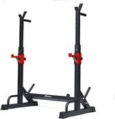 Hoobi® Squat Rack - Home Gym - Workout - Fitness - Multifunctioneel - Verstelbaar - Tot 300 kg - Zwart